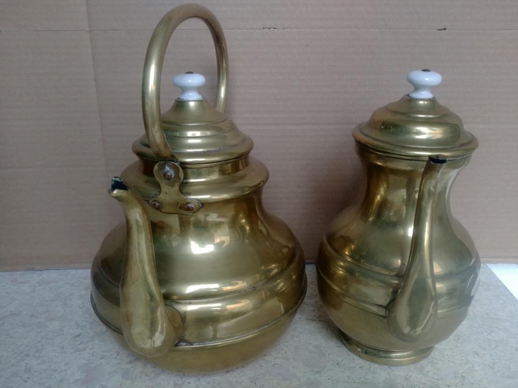 Cafetière et bouilloire en cuivre, Antiquités & Art, Antiquités | Bronze & Cuivre, Enlèvement, Cuivre