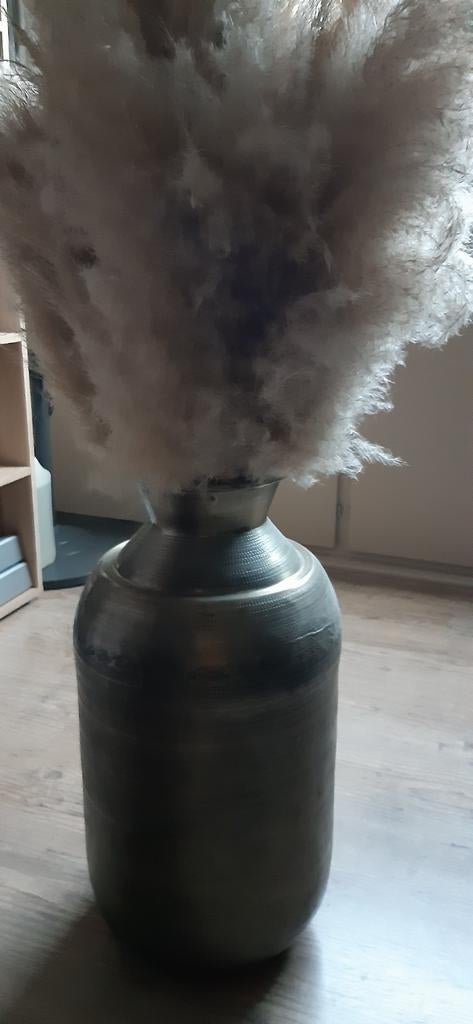 Siervaas 55 cm hoog met gedroogd pampas pluimen., Huis en Inrichting, Ophalen, Zo goed als nieuw