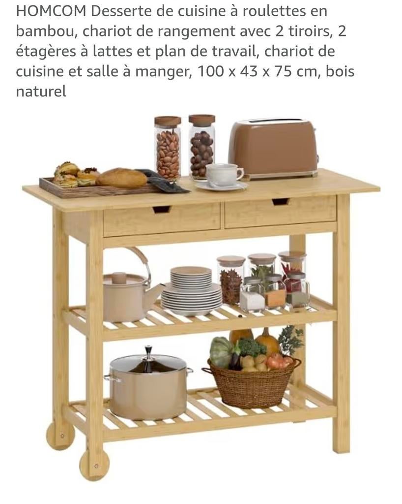 Desserte de cuisine  a roulette, Enlèvement
