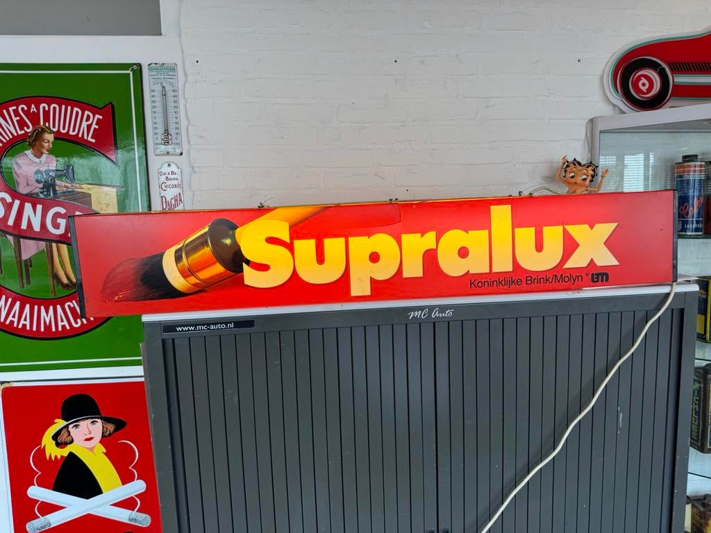 Supralux verf reclame lichtbak, Ophalen, Gebruikt, Lichtbak of (neon) lamp