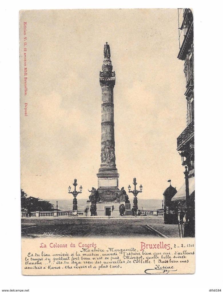 Bruxelles La Colonne du Congrés, Enlèvement ou Envoi, Avant 1920, Affranchie, Bruxelles (Capitale)