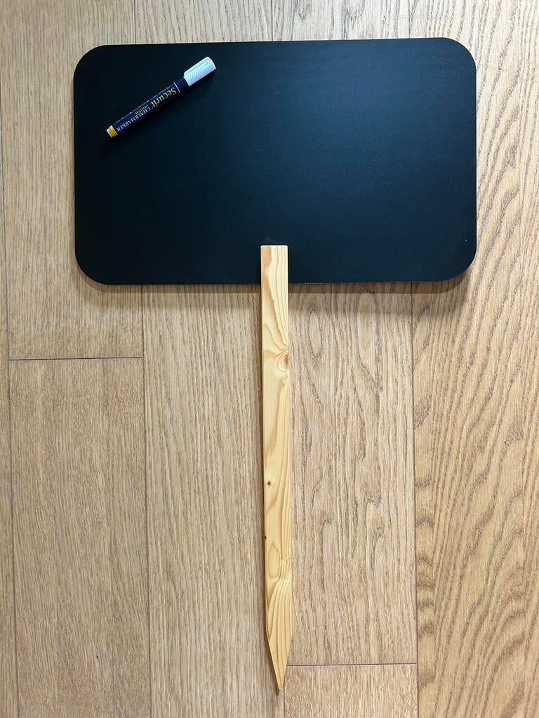 Krijtbord rechthoekig op stok 73 cm, Tuin en Terras, Ophalen of Verzenden, Zo goed als nieuw