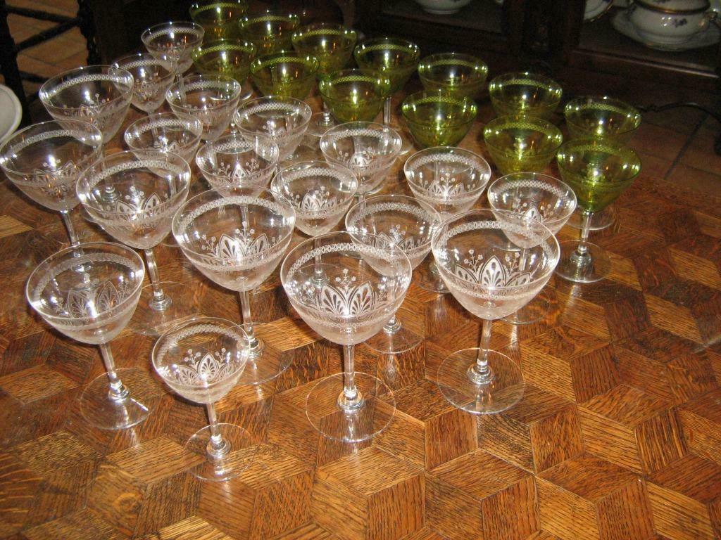 32 VERRES EN CRISTAL ST LOUIS, Enlèvement
