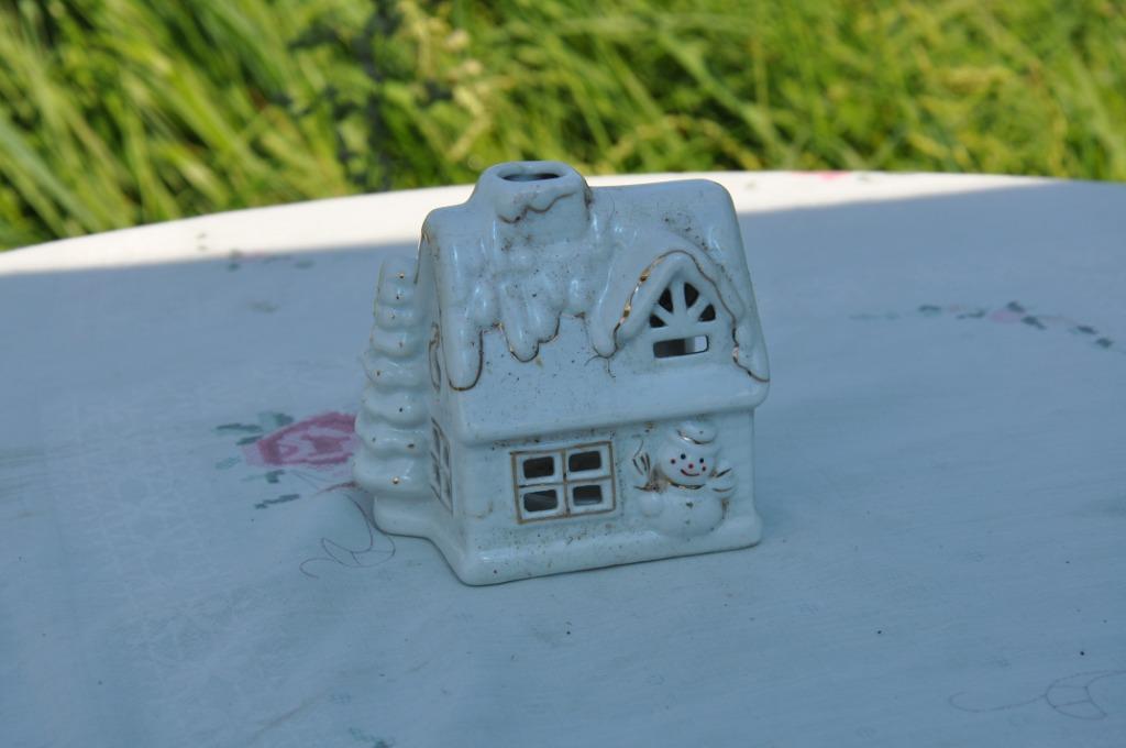 §  photophore maisonnette en faience, Enlèvement ou Envoi, Utilisé, Blanc, Chandelier