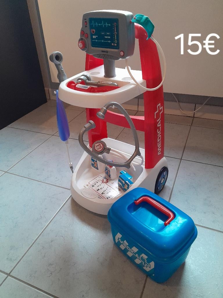 Smoby dokterstrolley, Kinderen en Baby's, Speelgoed | Educatief en Creatief, Gebruikt, Met geluid, Ophalen