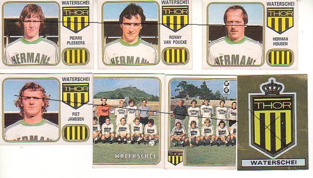 Panini Football 81 / Waterschei / 7 stickers, Verzenden, Zo goed als nieuw, Poster, Plaatje of Sticker