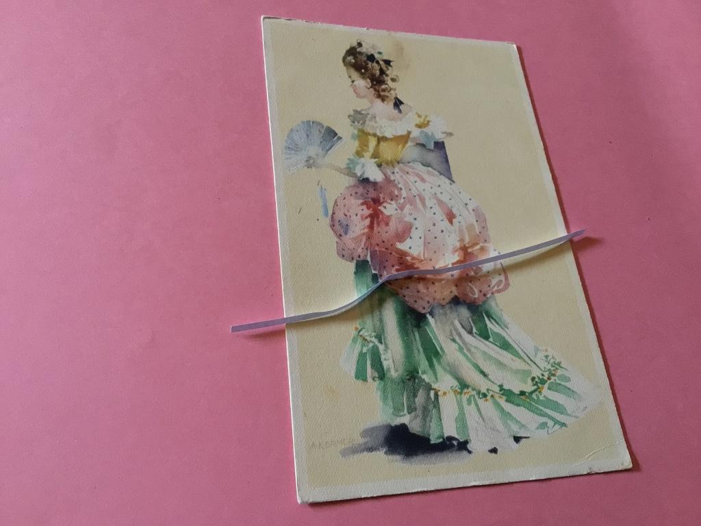 Carte postale ancienne : costumes, XVIIIe siècle, production, Enlèvement