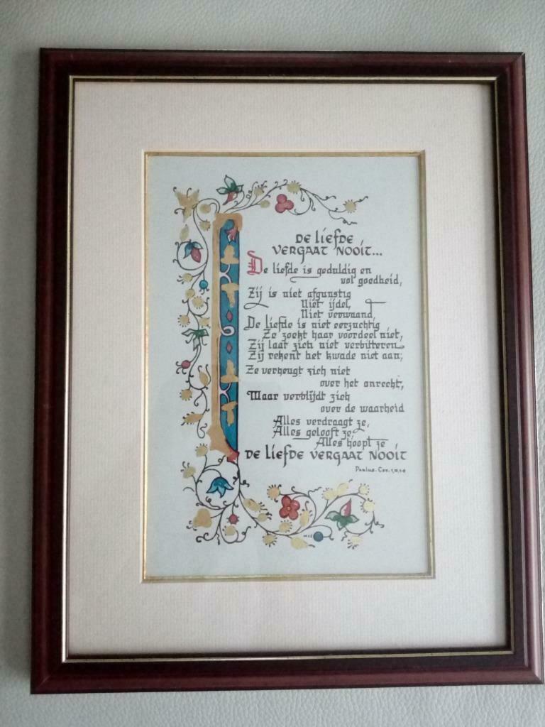 2 mooie houten kaders met spreuk achter glas, Enlèvement ou Envoi, Comme neuf