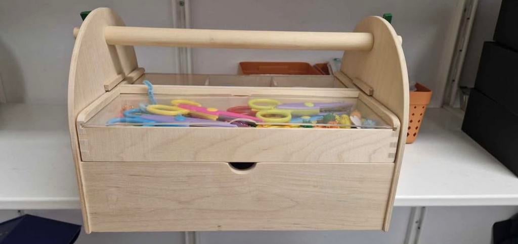 Houten knutselkoffer ikea, Ophalen, Zo goed als nieuw