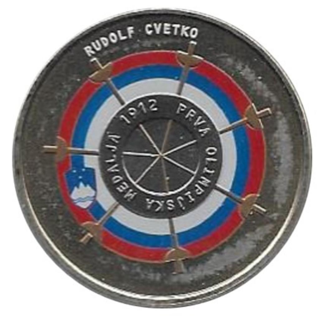 3 euro Slovenië 2012 Rudolf Cvetko gekleurd, Ophalen of Verzenden, Slovenië