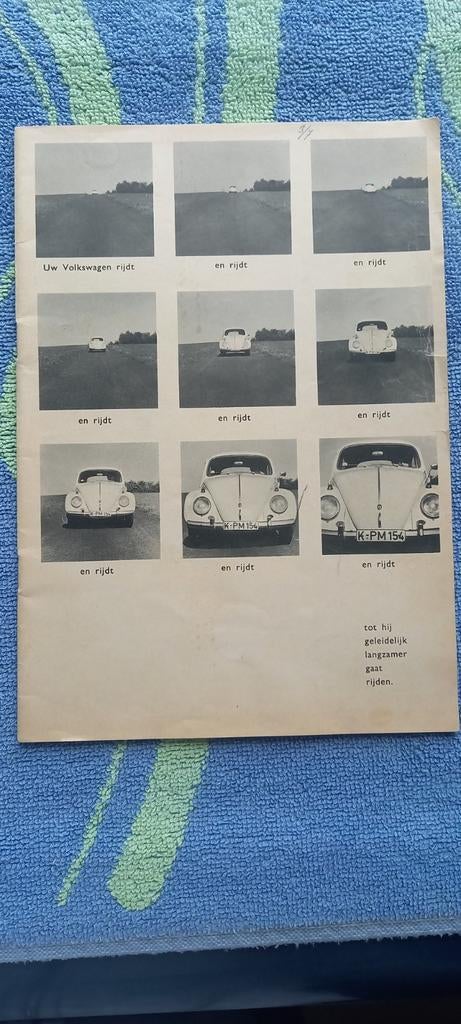Volkswagen Vw Kever folder retro vintage begin 1960, Ophalen of Verzenden