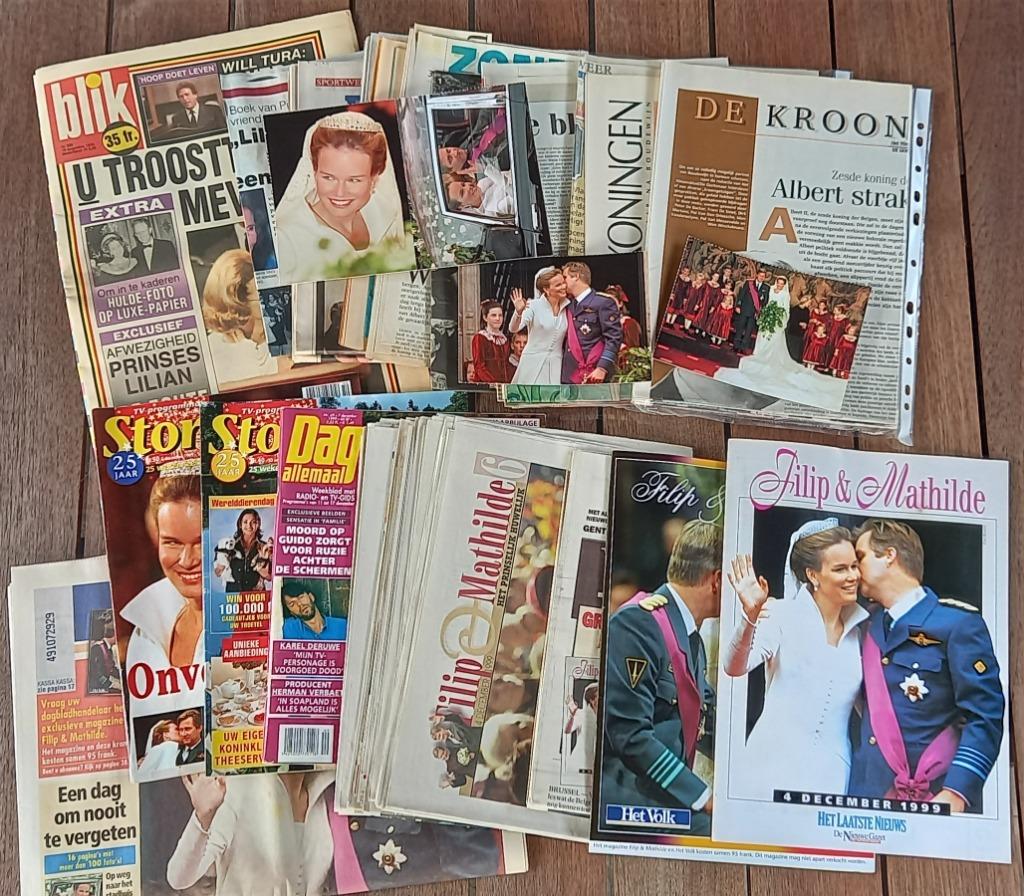 Pakket Koningshuis kranten en magazines Boudewijn - Filip, Verzamelen, Koningshuis en Royalty, Ophalen of Verzenden, Gebruikt