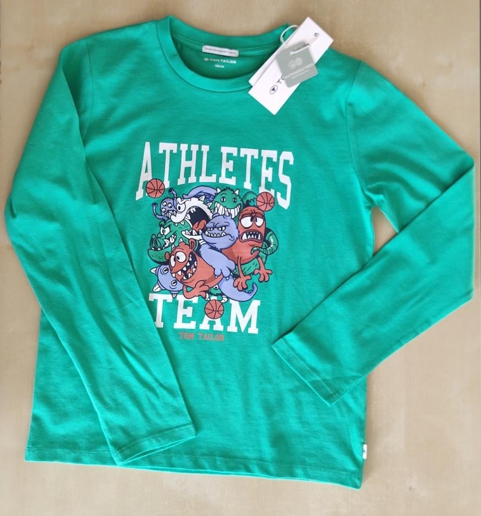 Heldergroene longsleeve Tom Tailor, maat 128/134 (nieuw), Tom Tailor, Nieuw, Ophalen of Verzenden, Shirt of Longsleeve