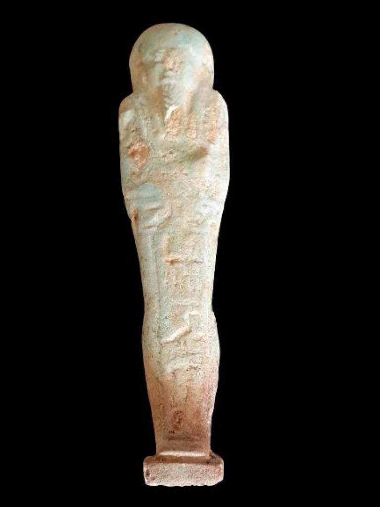 Égypte ancienne, période tardive, Shabti avec hiéroglyphes, Enlèvement ou Envoi