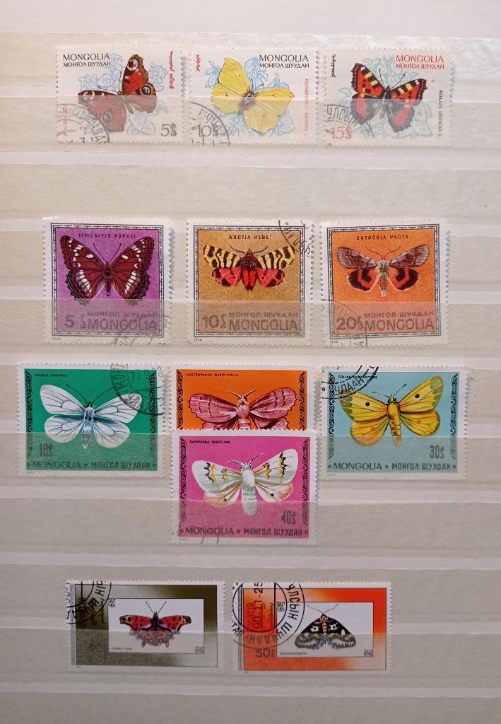 Mongolie — papillons — 12 timbres oblitérés, Envoi, Affranchi, Animal et Nature