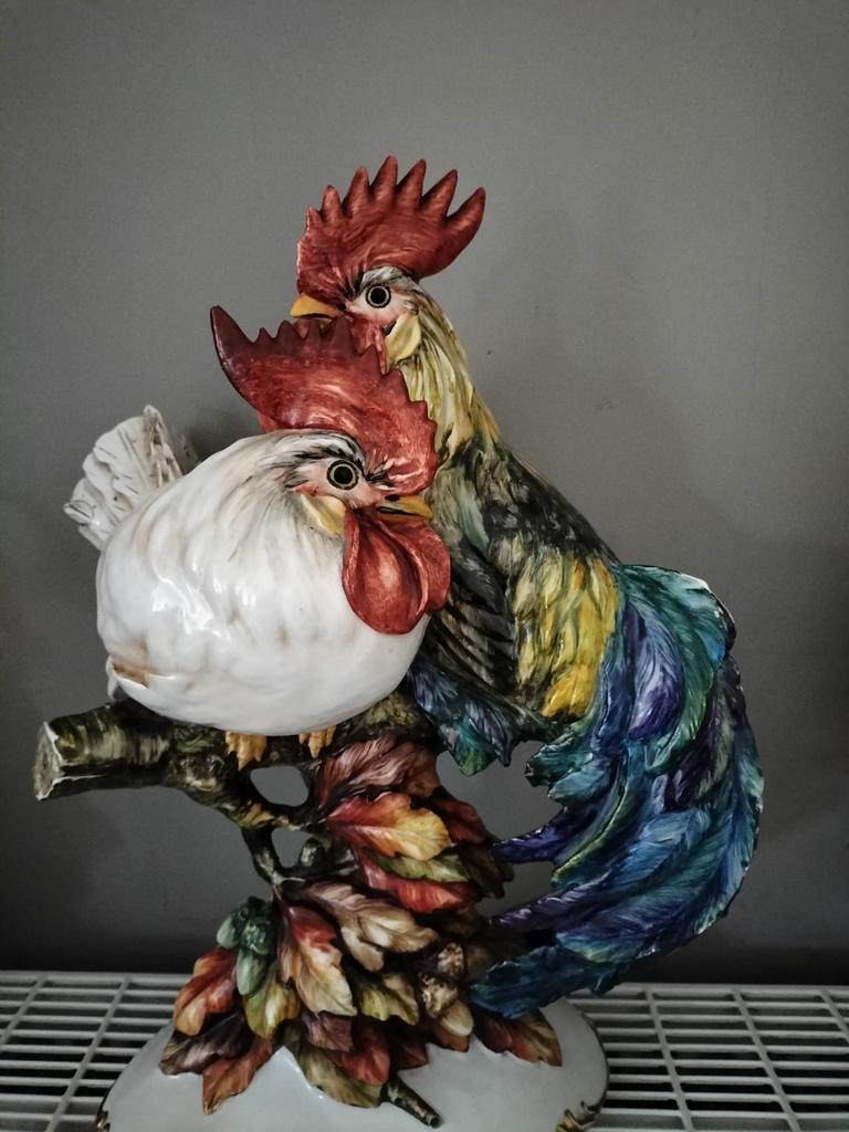 2 hanen van guido cacciapuoti jaren 40, Antiek en Kunst, Ophalen