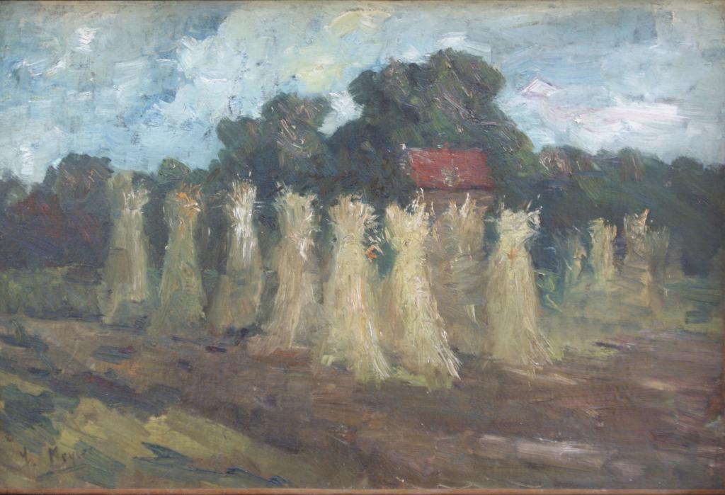 Isidore Meyers (1836-1917): Landschap met mijten, Antiek en Kunst, Ophalen of Verzenden