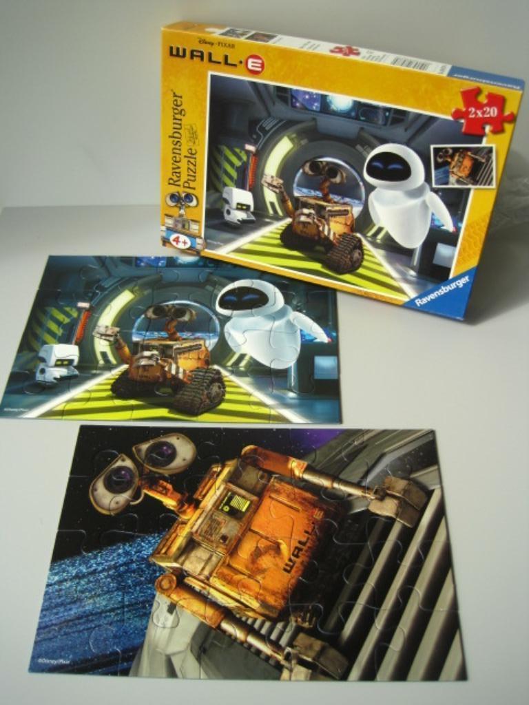 Puzzel WALL-E Disney Pixar 2 x 20 stukjes - vanaf 3 jaar, Ophalen of Verzenden, 10 tot 50 stukjes, Gebruikt, 2 tot 4 jaar