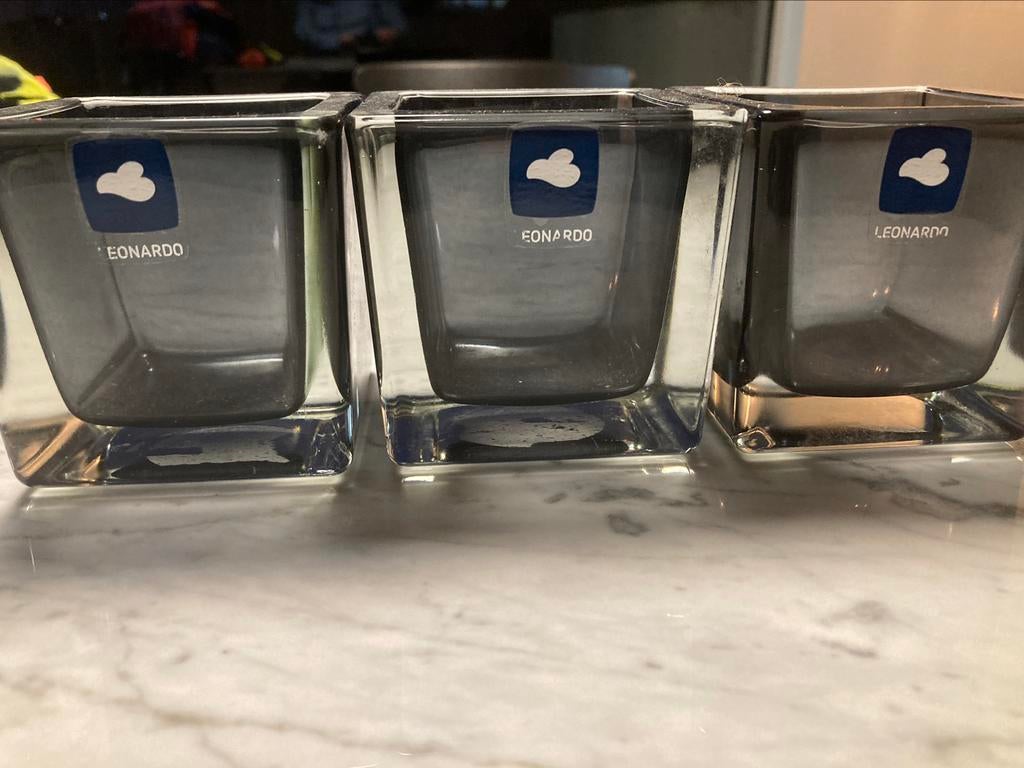 3 theelicht potjes Leonardo, Gris, Enlèvement ou Envoi, Autres matériaux, Neuf