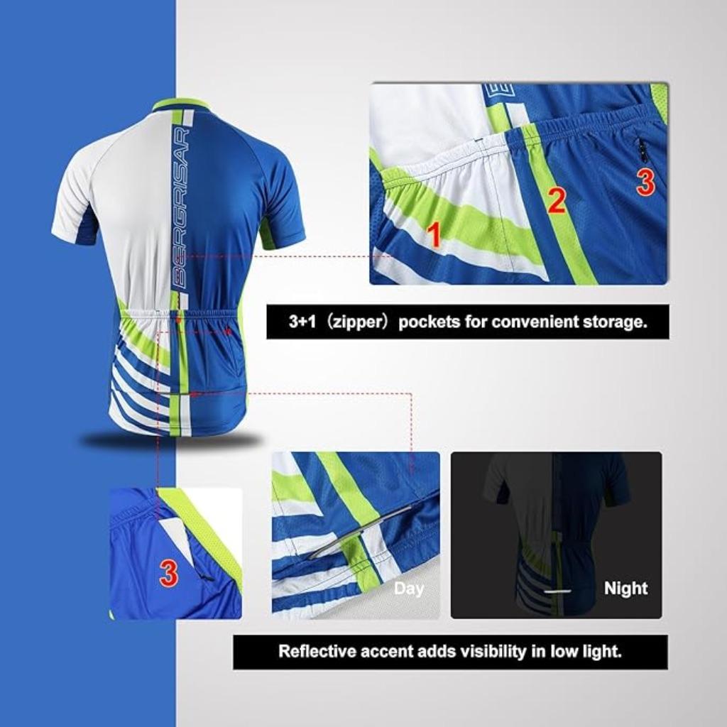 Maillot de vélo respirant BERGRISAR pour homme FAST FREE LEV, Envoi, Neuf, L, Hommes