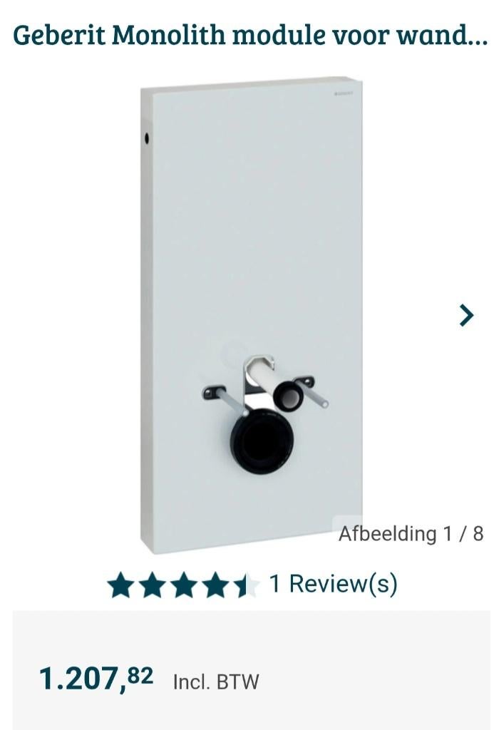 Hangtoilet geberit monolight, Doe-het-zelf en Bouw, Ophalen of Verzenden, Nieuw, Glas, Toilet