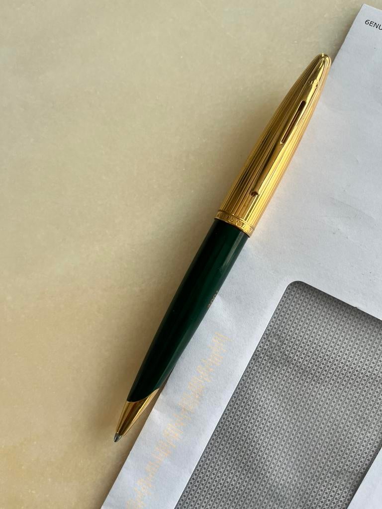 Roller Carène laqué vert DeLuxe de Waterman, Collections, Enlèvement ou Envoi, Comme neuf, Waterman