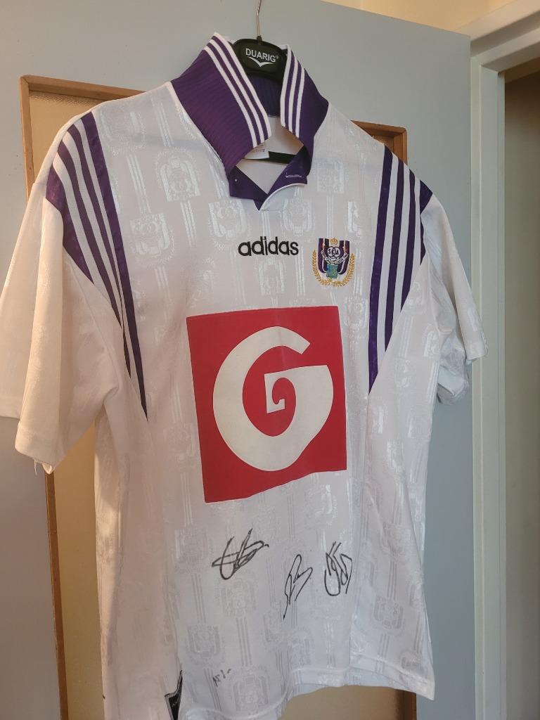 maillot vintage d'Anderlecht 96/97 taille xl et signé, Sports & Fitness, Taille XL, Enlèvement ou Envoi, Comme neuf, Maillot