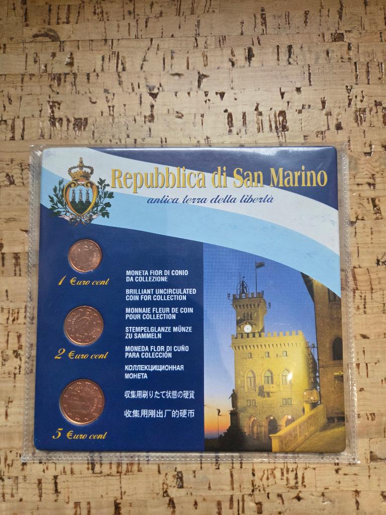 Euroset San Marino 2006 - 1, 2, 5 cent - Fleur de Coin, Postzegels en Munten, Ophalen of Verzenden, San Marino, Overige waardes