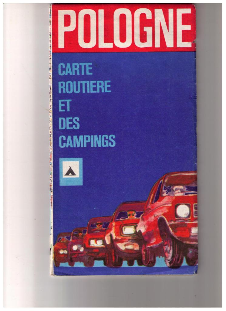 POLEN: wegenkaart en CAMPINGS 1975, Gelezen, Overige gebieden, Verzenden, Landkaart
