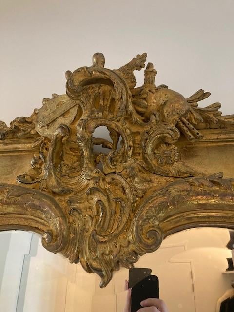 Grote antieke vergulde spiegel - perfecte staat, Ophalen, Rechthoekig, 100 tot 150 cm, 200 cm of meer