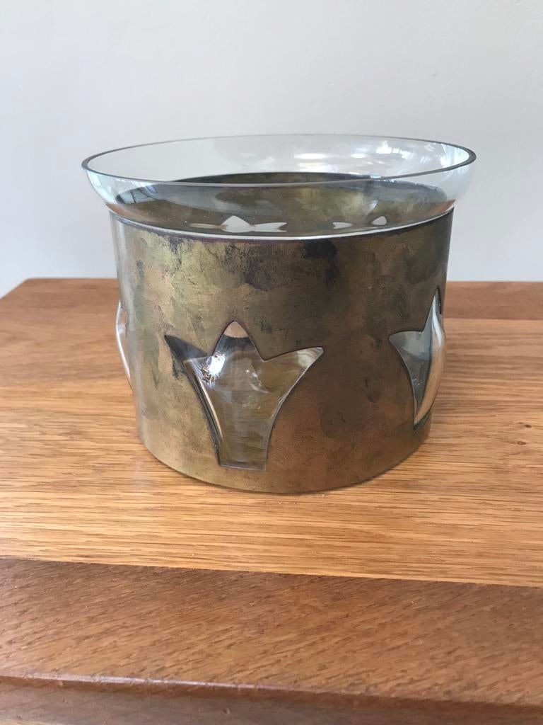 Verre à bougie avec bronze, Enlèvement ou Envoi, Comme neuf