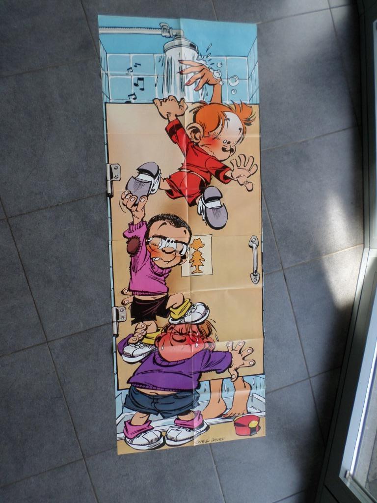 Poster recto/verso Petit Spirou + Cédric - 1996, Collections, Enlèvement ou Envoi, Rectangulaire vertical, Comme neuf, Autres sujets/thèmes