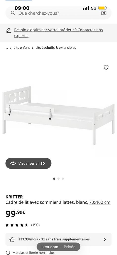 Lit enfant, Enfants & Bébés, Chambre d'enfant | Lits, Enlèvement, Comme neuf, Matelas