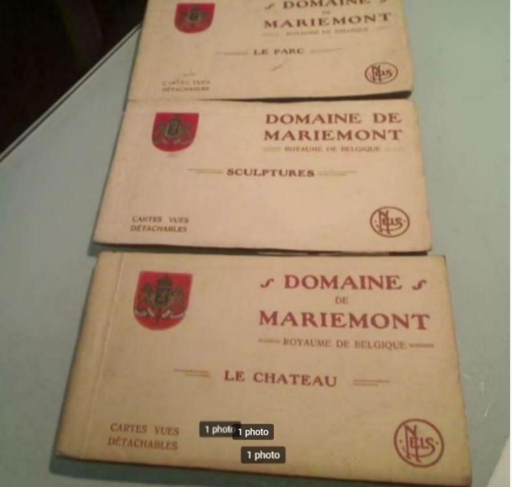 Anciennes cartes vues de Mariemont, deux carnets différents, Enlèvement ou Envoi, Non affranchie, Hainaut
