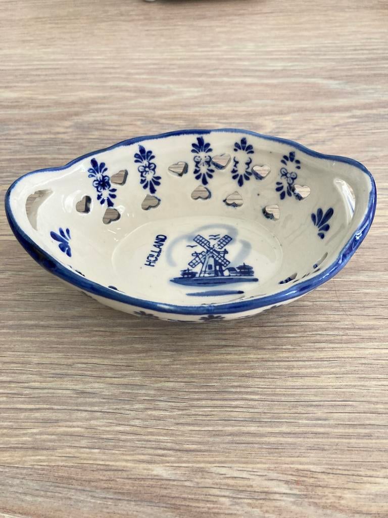 Vintage Delft Blauw schaaltje met molen motief, Ophalen of Verzenden