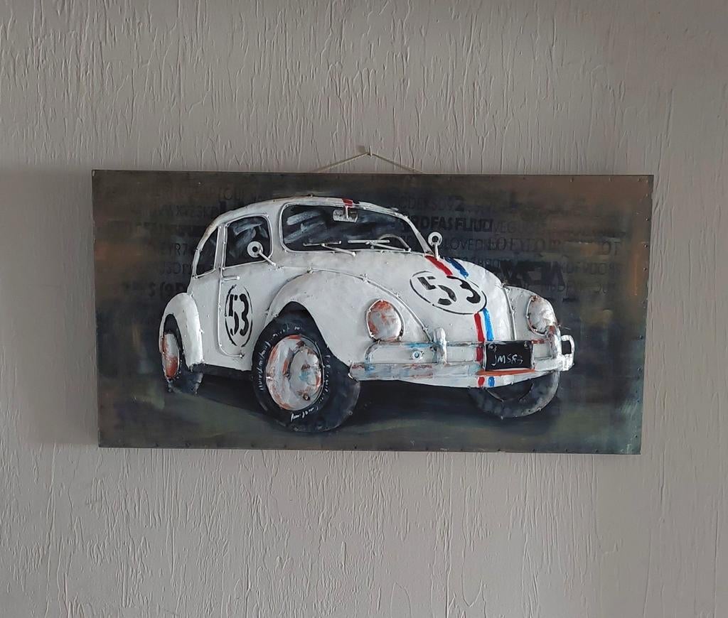 Metalen muurplaat 3D Herbie volkswagen, Hobby & Loisirs créatifs, Enlèvement