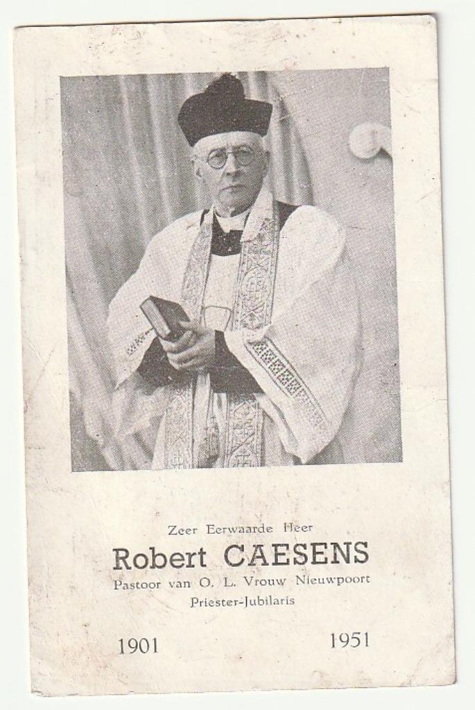 Gulden Jubelfeest priesterwijding Caesens Nieuwpoort 1951, Verzamelen, Verzenden, Bidprentje