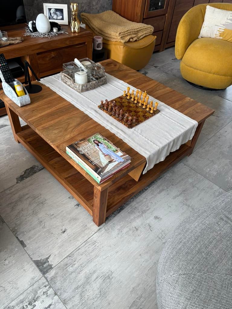 Table basse en teck, Teck, 100 à 150 cm, Moins de 50 cm, Koloniaal