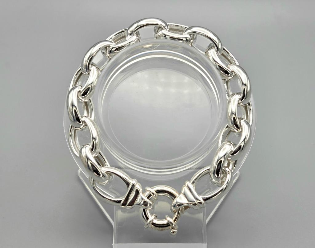 Zilveren jasseron armband nieuw. 2025/681., Handtassen en Accessoires, Armbanden, Nieuw, Zilver, Zilver, Verzenden