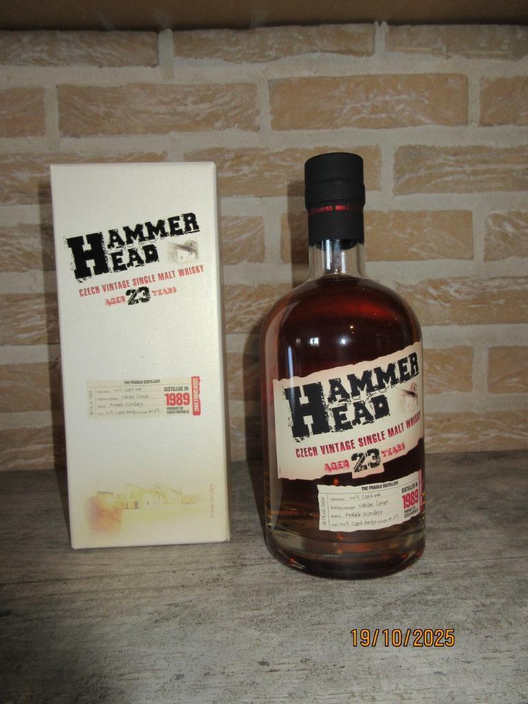Whisky Hammer Head 23 ans 1989 Vintage tchèque, Neuf, Autres régions, Enlèvement ou Envoi, Pleine