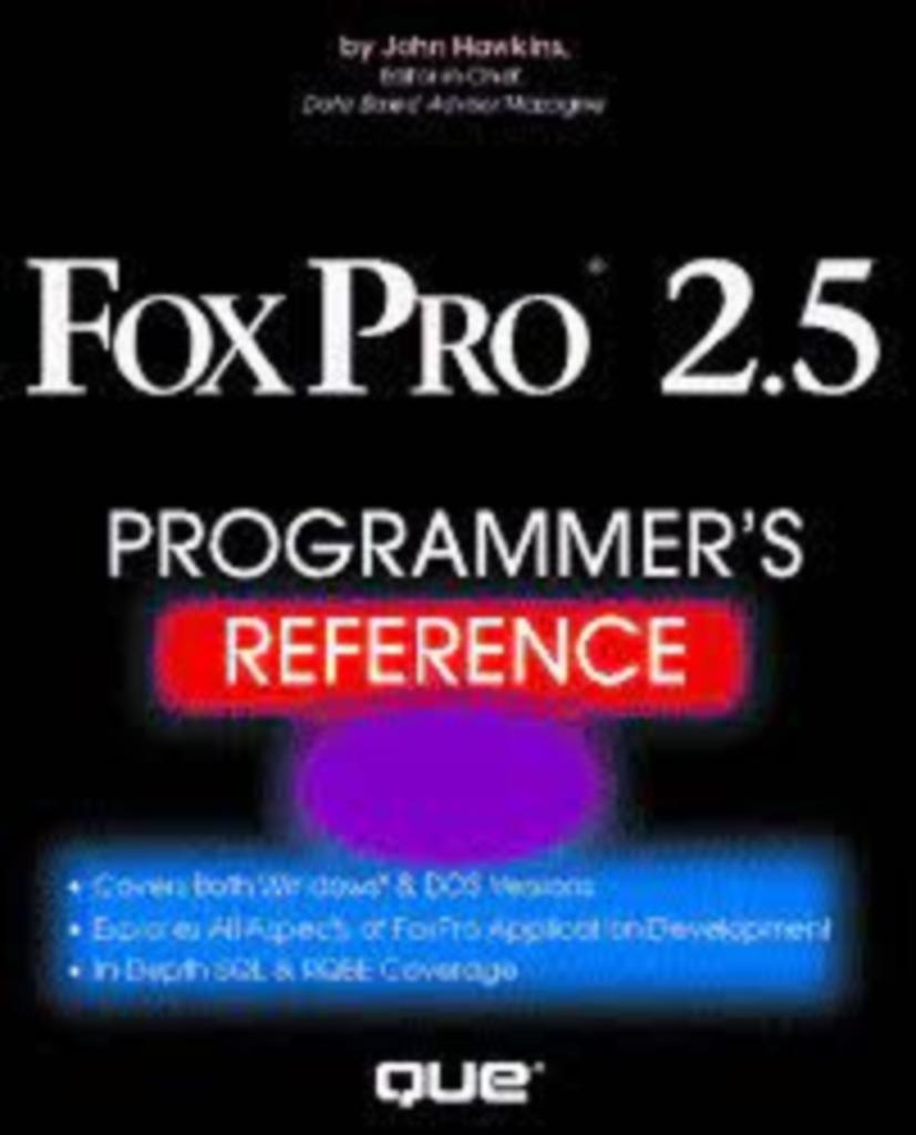 FoxPro 2.5 Programmers Reference(Win|DOS),Hawkins 1565292103, Livres, Enlèvement ou Envoi, Langage de programmation ou Théorie
