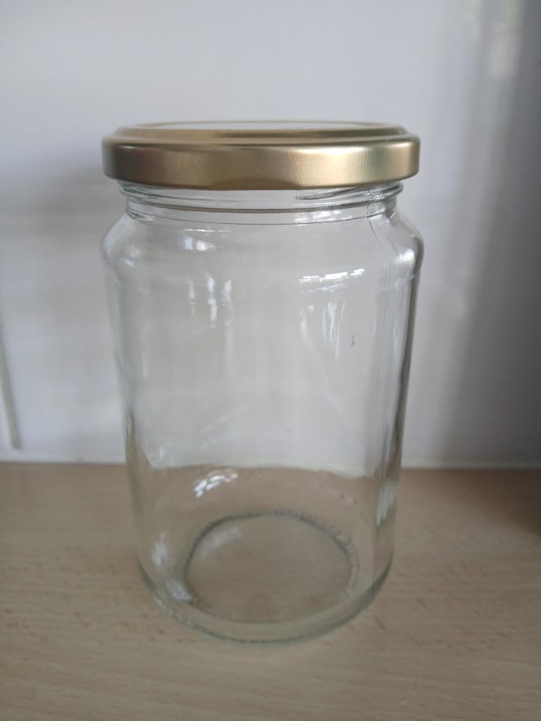 10 bocaux vides propres 350ml avec couvercle doré, Enlèvement, Comme neuf, Verre, Récipient(s)