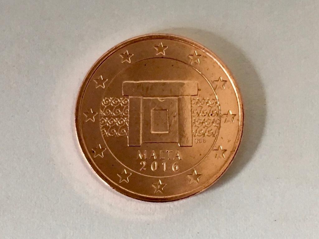 Malta 2016 2 Eurocent UNC, Envoi, Malte, 2 centimes, Monnaie en vrac