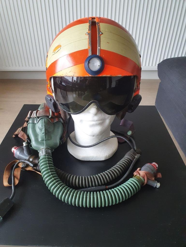 US Navy pilotenhelm APH-5 med MS22001 masker, Verzamelen, Ophalen of Verzenden, Marine, Helm of Baret