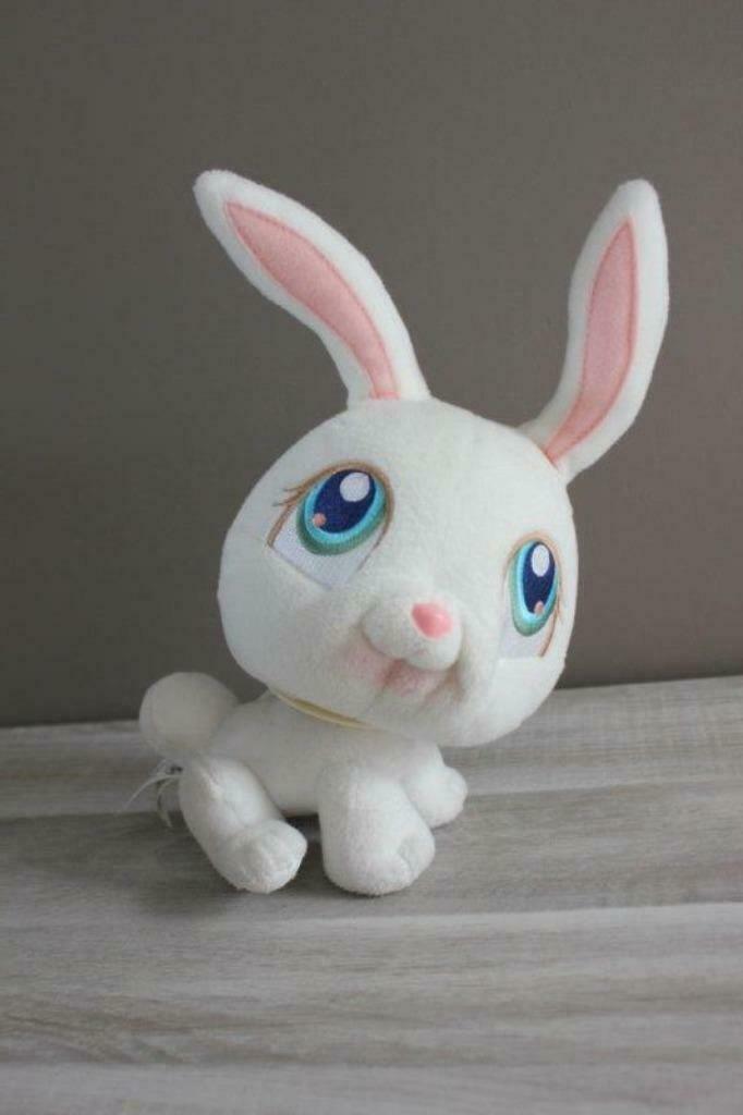 Peluche Littlest PetShop lapin blanc 25 cm, Enlèvement ou Envoi, Utilisé, Lapin