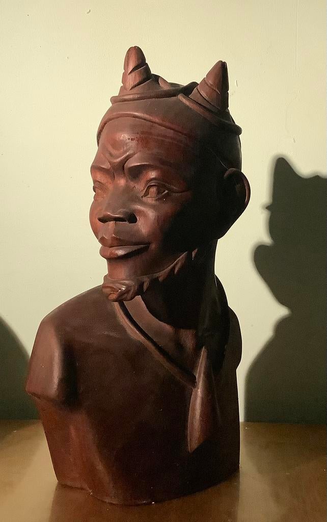 Grote Oost Afrikaanse Buste, Antiek en Kunst, Kunst | Beelden en Houtsnijwerken, Ophalen
