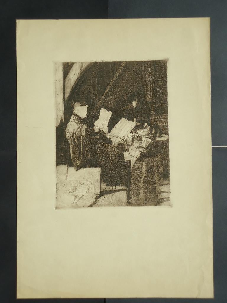 1888 Constant DE BRUYNE ets eauforte pointe sèche gravure, Enlèvement ou Envoi
