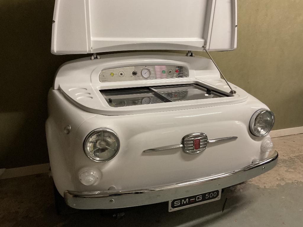 Smeg Fiat 500 koelkast, Zonder vriesvak, 60 cm of meer, Ophalen, 85 tot 120 cm