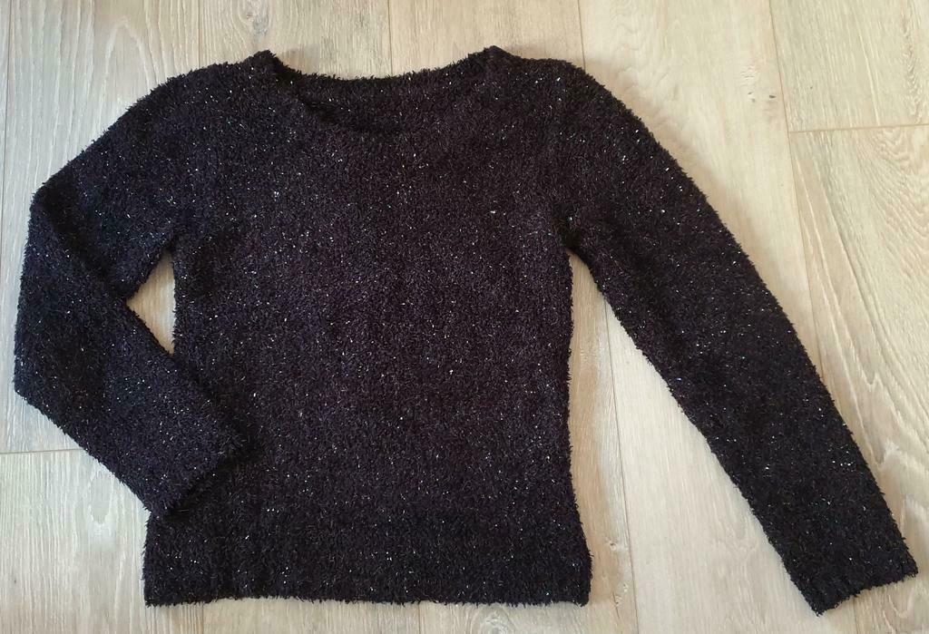 Zwarte glitter harige gebreide trui, Ophalen of Verzenden, Zo goed als nieuw, Maat 36 (S), Zwart
