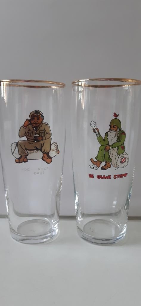 verres à bière vintage militaria, Enlèvement ou Envoi, Utilisé